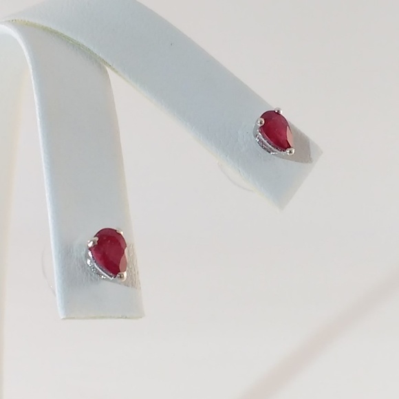 Ruby Natural Gemstone Earrings 1 Carat tw - Picture 3 of 6